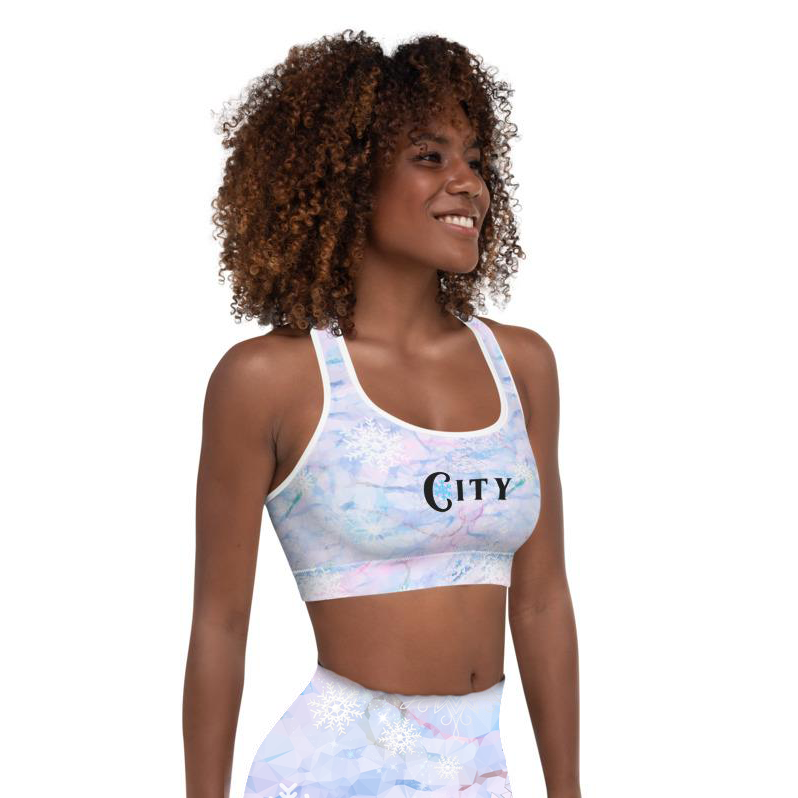 Padded Sports Bra in SNOW QUEEN – Jacqueline City Apparel